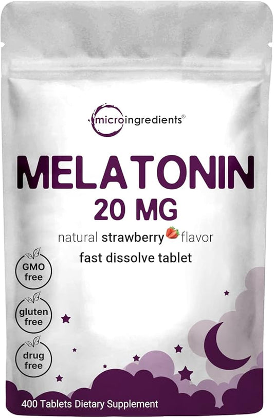 Micro Ingredients Melatonin 20mg Tablets, 400