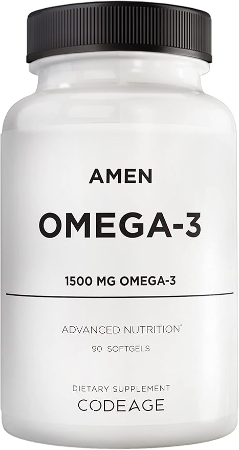 Amen Omega-3 Supplement 1500mg High-Potency 3 - 45-Day Supply 90 Soft