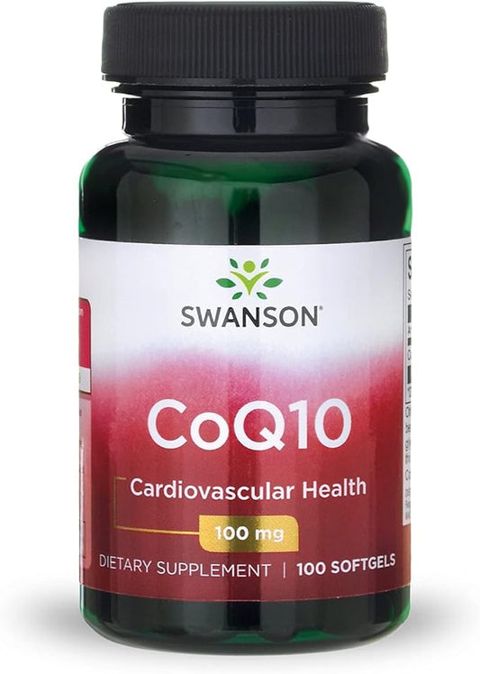 Swanson CoQ10 - Energy Antioxidant Support Q10 Supplement (100 Softgels, 100mg Each)