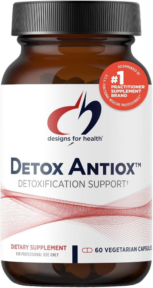 Designs for Health Detox Antiox - Liver + Detoxification Support Antioxidant Supplement with Turmeric Extract (Curcumin), Green Tea, Grape Seed, Vitamins + Minerals - Immune Support (60 Capsules)