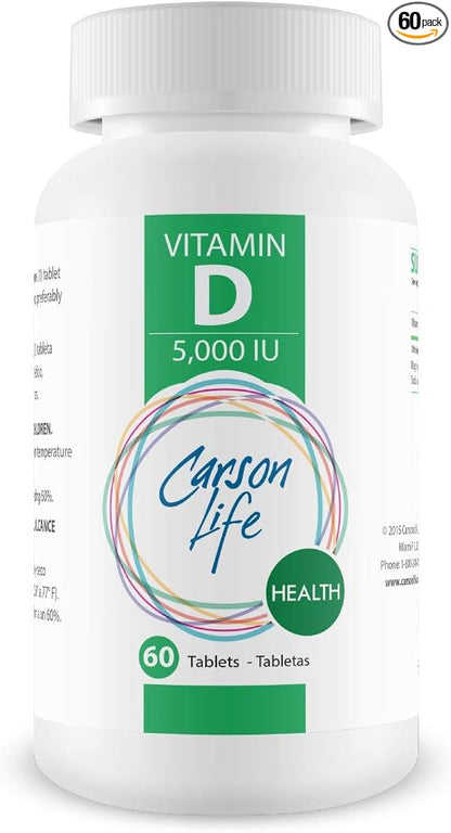 Carson Life Vitamin D 5000 IU Tablets 60 Tablets