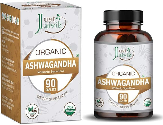 Just Jaivik Organic Ashwagandha Tablets 750 mg 90 Organic