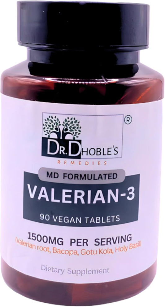 Valerian-3, 1500 Mg/Serving, MD Formulated Herbal 90 Vegan