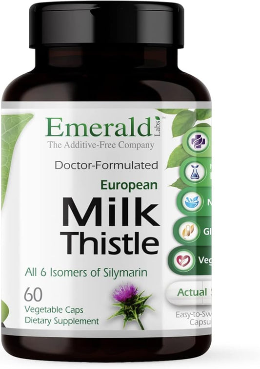 EMERALD LABS European Milk Thistle 60 Vegetable 60-Day Supply)