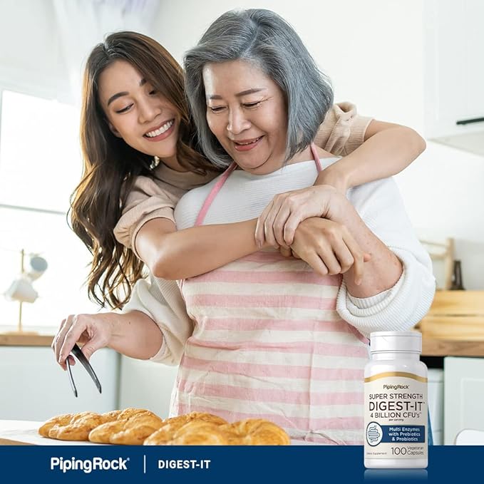 Piping Rock Digestive Enzymes with Probiotics 100 Capsules 14 Probiotic 4 Billion