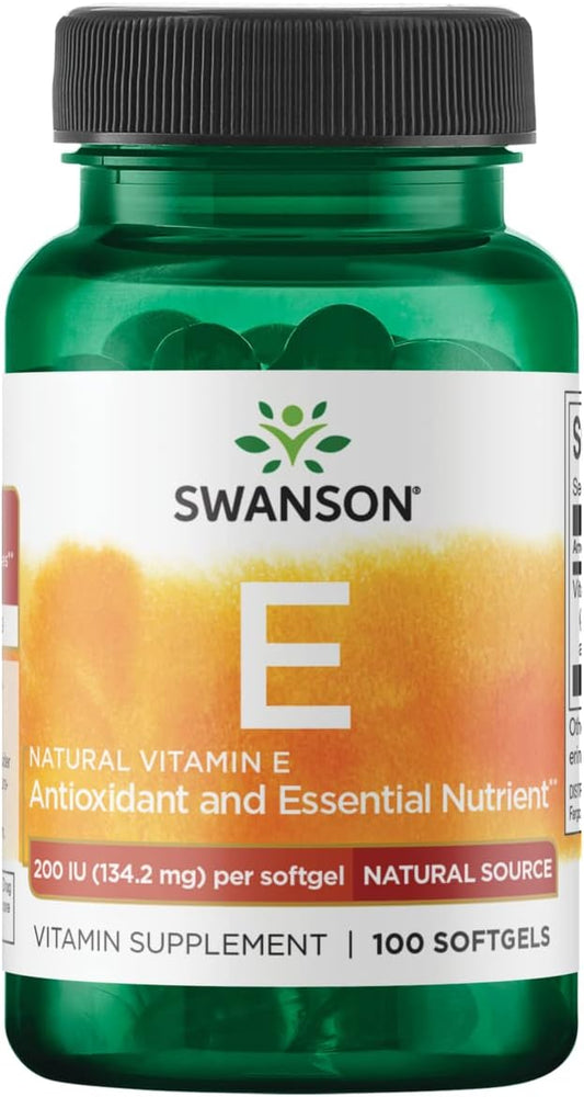 Swanson Natural Vitamin E (100 Softgels, 200IU Each)