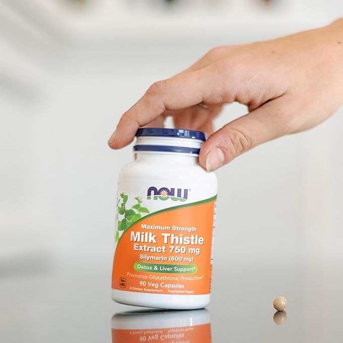 NOW Milk Thistle Extract 750 mg (600 mg), 90 Veg