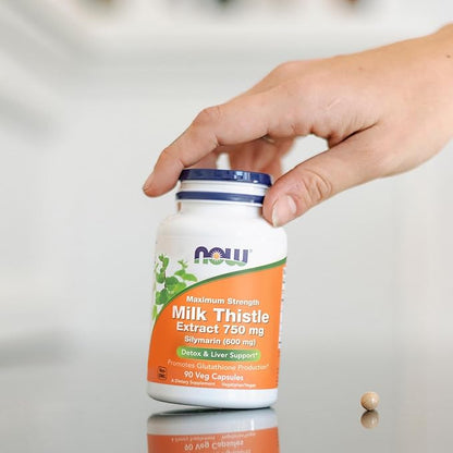 NOW Milk Thistle Extract 750 mg (600 mg), 90 Veg