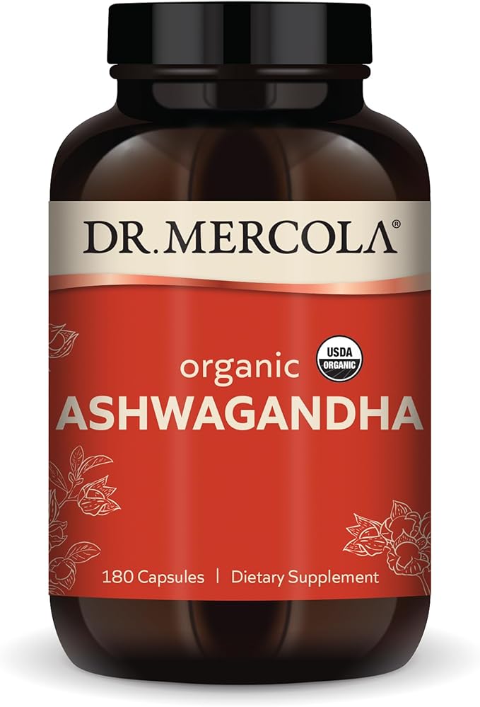 Dr. Mercola Organic Ashwagandha, 90 Servings (180 Capsules),