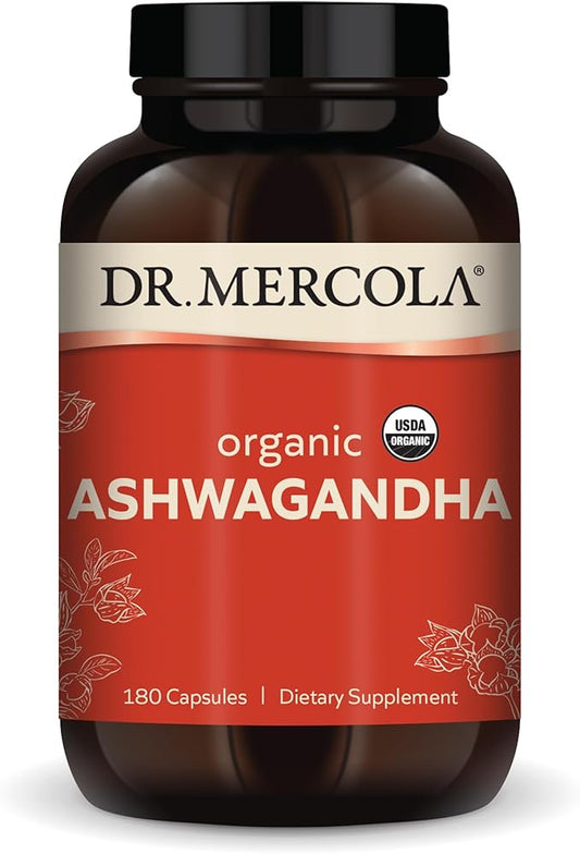 Dr. Mercola Organic Ashwagandha, 90 Servings (180 Capsules),