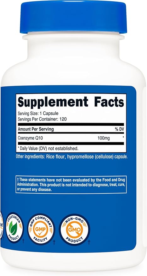 Nutricost CoQ10 100mg, 120 Vegetarian Capsules, 120 Servings Q10
