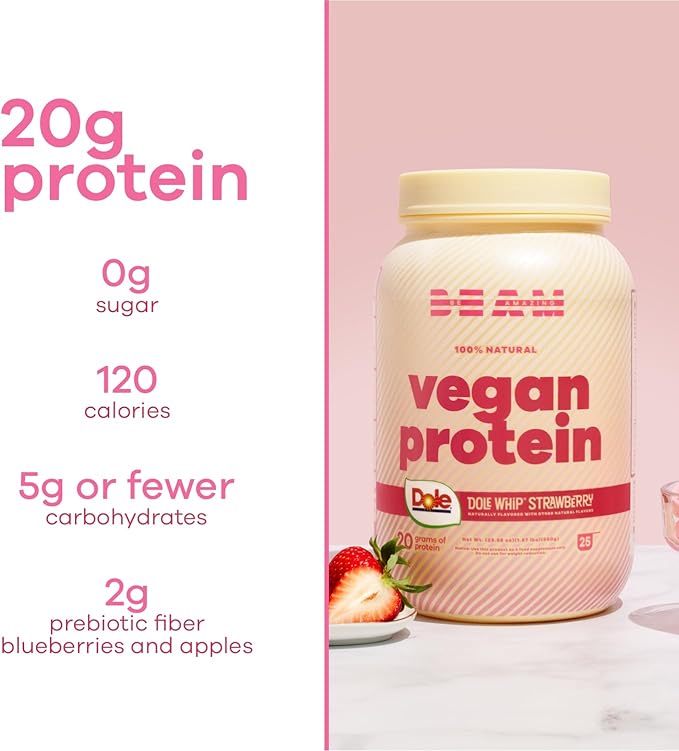 BEAM Be Amazing Dole Vegan Protein Powder 20g Plant-Based 25 Servings