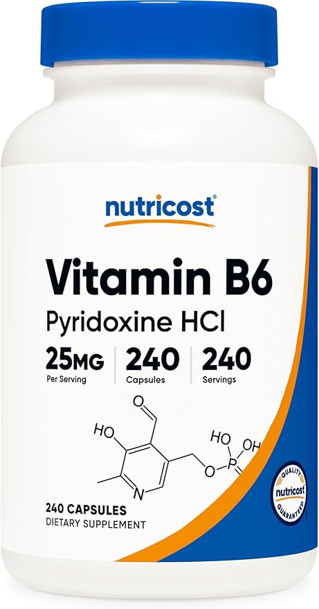Nutricost Vitamin B6 (Pyridoxine HCl) 25mg, 240 Capsules