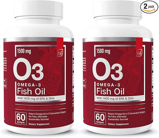 Essential Elements Omega-3 Fish Oil Supplement Omega-3 Fish 120 Softgels (2-Pack)
