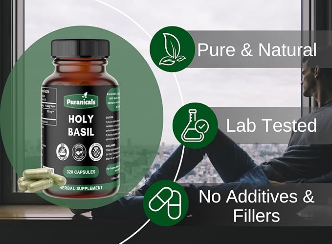 Holy Basil Premium 320 Capsules Non 600 mg 100% Pure