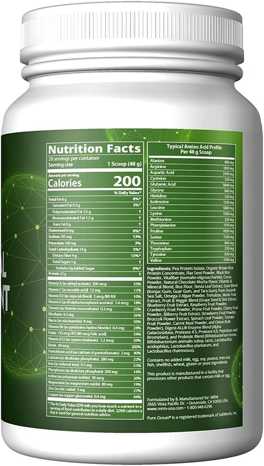MRM Nutrition Veggie Meal Replacement Protein 22g complete 28 servings