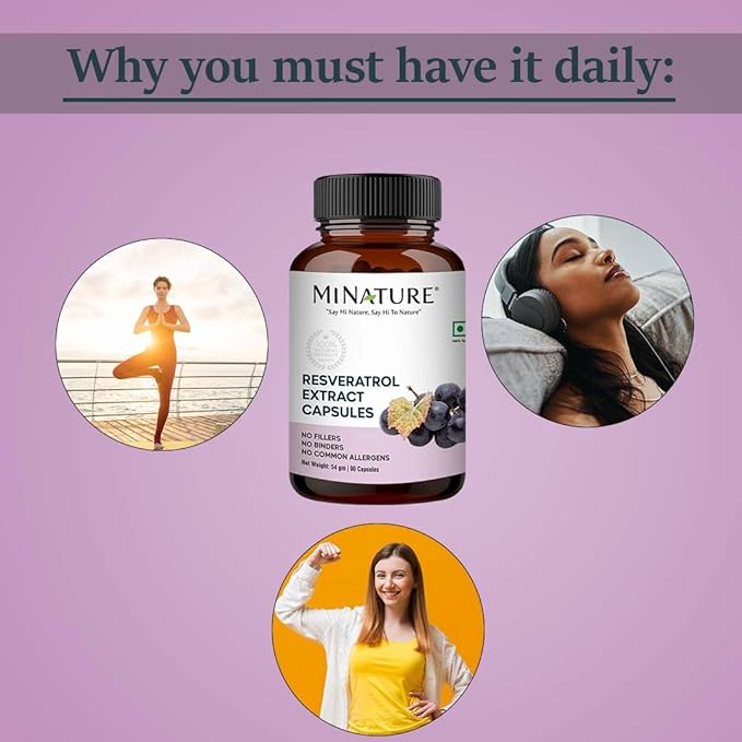 minature Resveratrol Extract Capsules supplements|500mg, 90 90 Veg 45 days 54g |