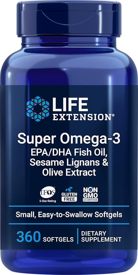 Life Extension Super Omega-3 360 Softgels, Omega3 Fish