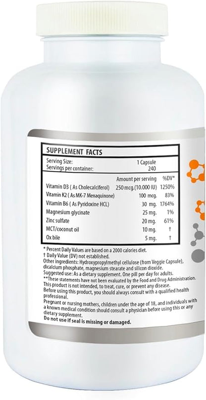 Vitamin D3 (10000 IU) + K2/MK7 (100 mcg) (8 Months