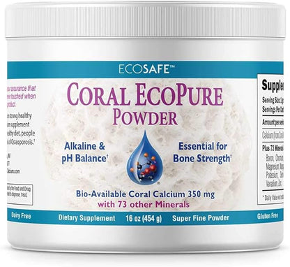 Ecopure Coral Calcium Powder with Trace Minerals - 16 Ounces