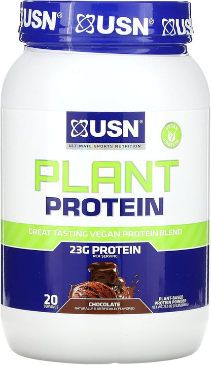 USN Nutrition Vegan Plant Protein Powder 23g Protein, 1.5lbs (Chocolate)