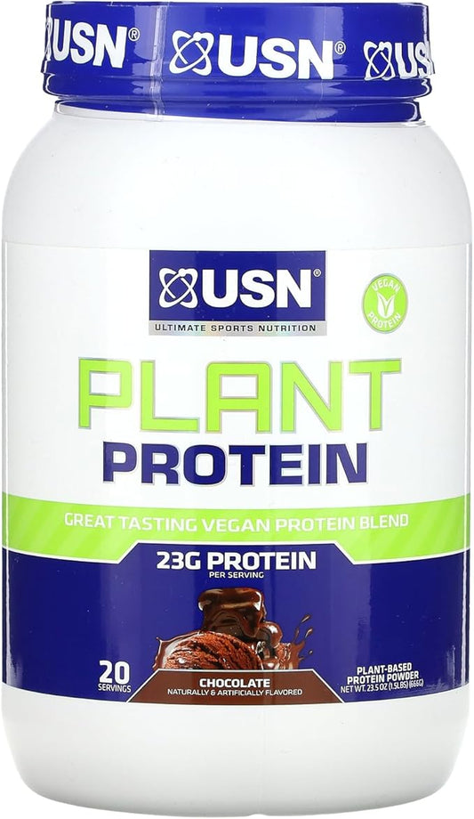 USN Nutrition Vegan Plant Protein Powder 23g Protein, 1.5lbs (Chocolate)