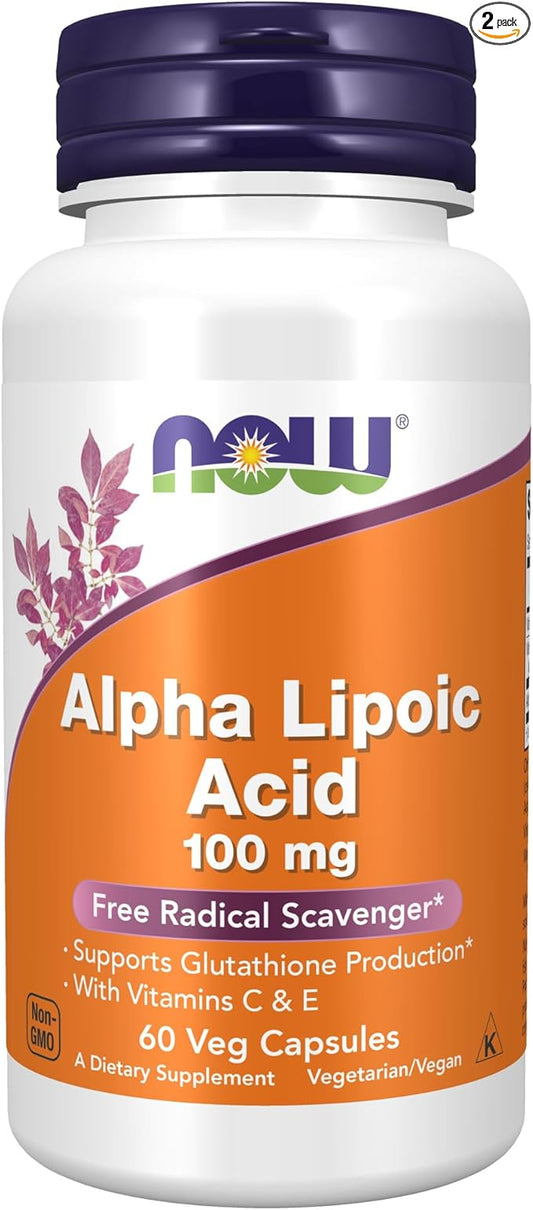 NOW Supplements, Alpha Lipoic Acid 100 60 Veg