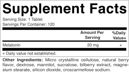 Vitamatic Melatonin 20mg Tablets 20 MG (1/2 Tablets 10mg) (120 (120 Count 6))
