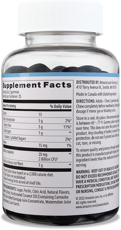 Amazon Basics Prebiotic & Probiotic Gummies, 2 Billion 50 Count (2 per