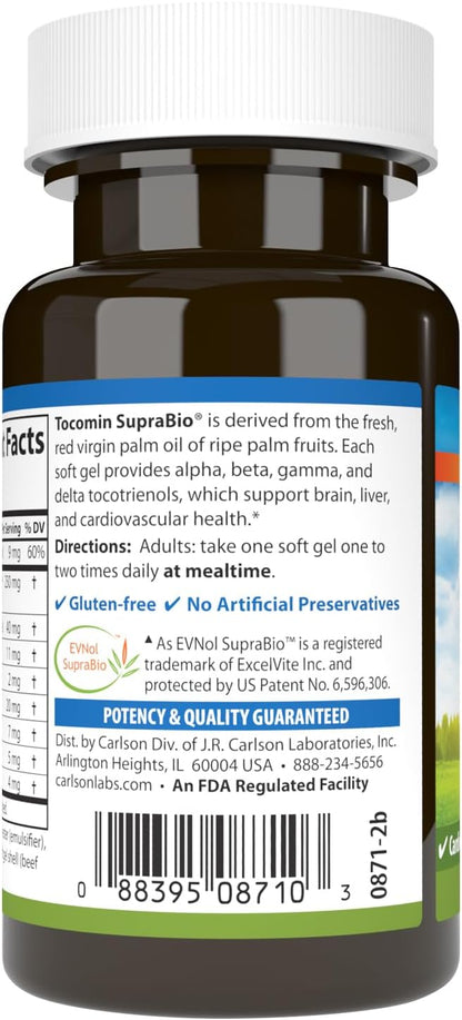 Carlson - Tocomin SupraBio, Full Spectrum 60 Softgels