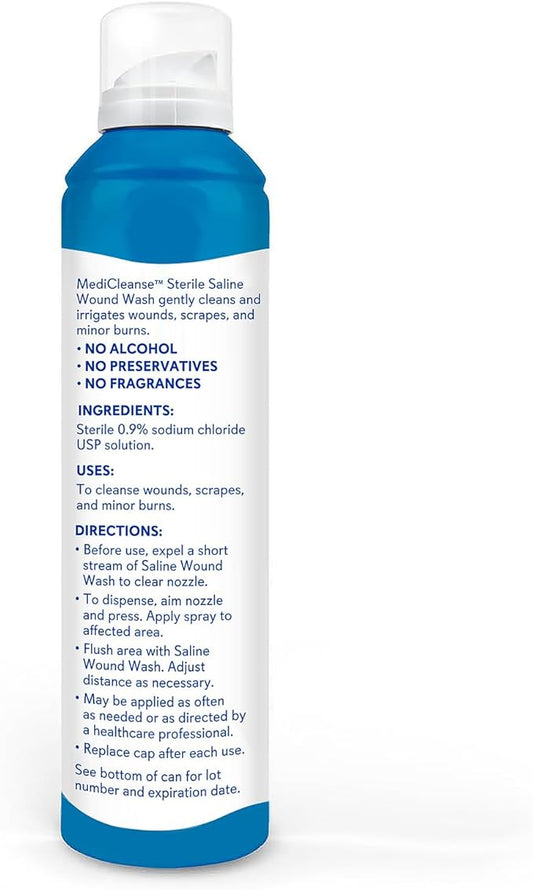 First Aid Sterile Saline Wound Wash, 7.4 oz 3) -
