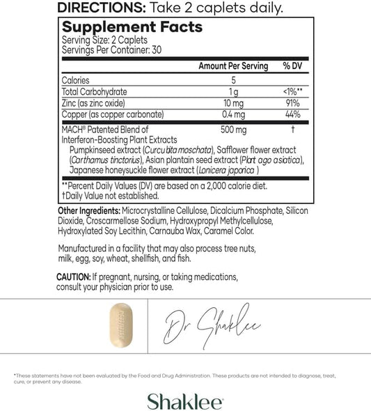 Shaklee - NutriFeron® Immune-Boosting Botanical Blend - Developed by Renowned Immunologist - Promotes Healthy Immune Function with Interferon-Boosting Ingredients - Contains Zinc - 60 Caplets