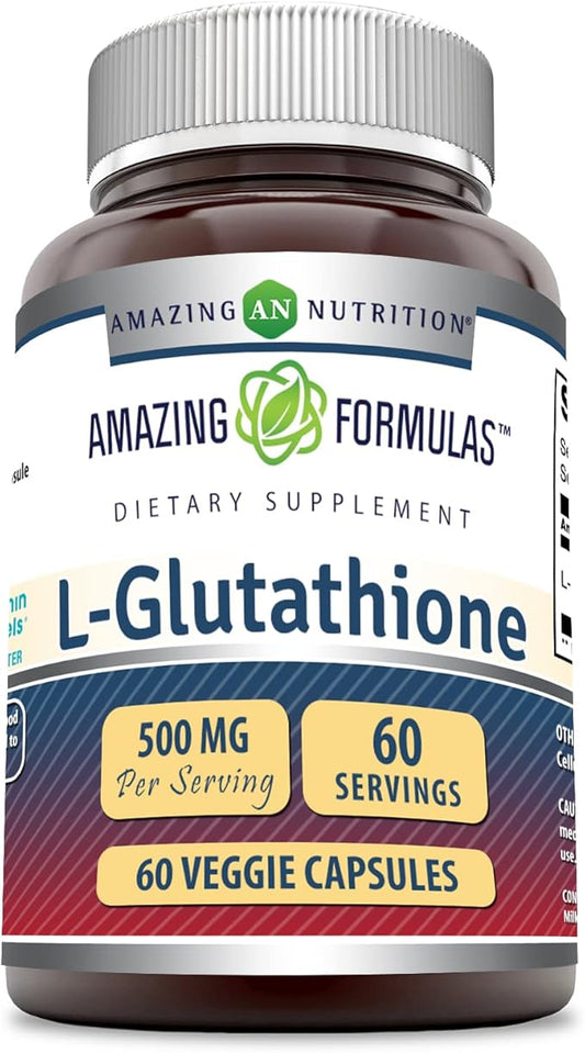 Amazing Formulas Reduced L-Glutathione Supplement 500 Mg 60 Veggie