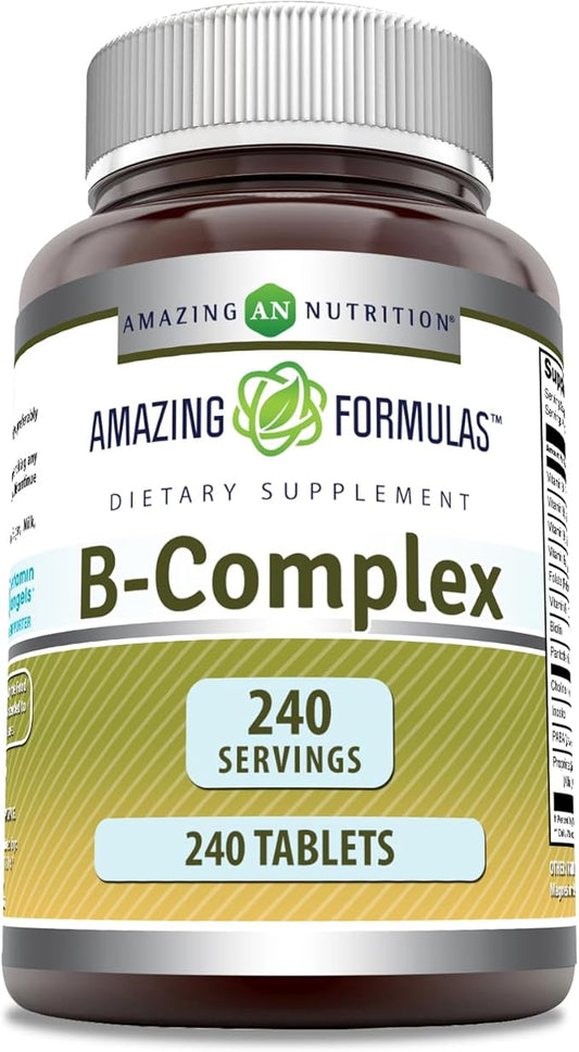 Amazing Formulas Vitamin B Complex 11 Key B1, B2, B2, B3, B3, B6, B6, B12, B12, Folic (240 Count)