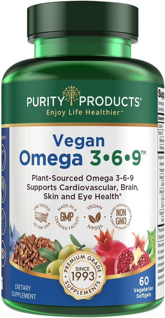 Purity Products Omega 3-6-9 Vegan and “5 in 1” Essential 3 6 6 9 9 Essential (60)