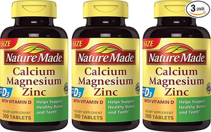 Nature Made Calcium, Magnesium & Zinc 300 Ct (3 Pack 300)