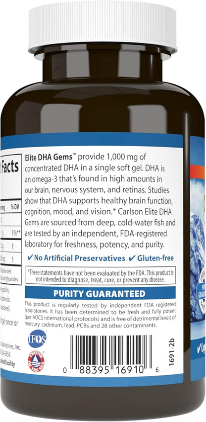 Carlson - Elite DHA Gems, 1000 60 Softgels