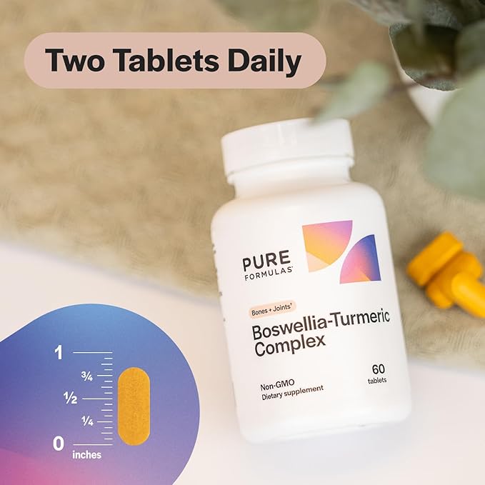 PureFormulas Boswellia Turmeric Supplements for Joint 60 Tablets