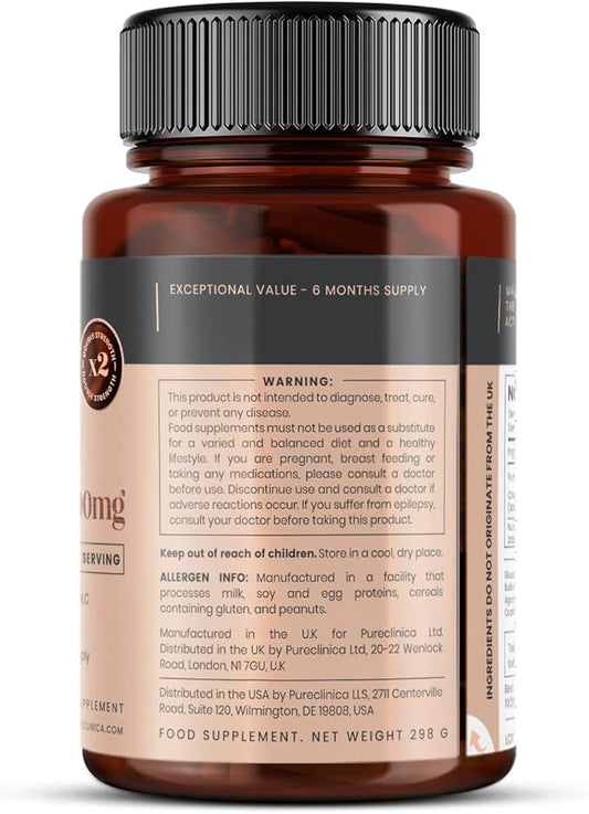 pureclinica High Strength 1500mg Glucosamine HCL 180 Tablets