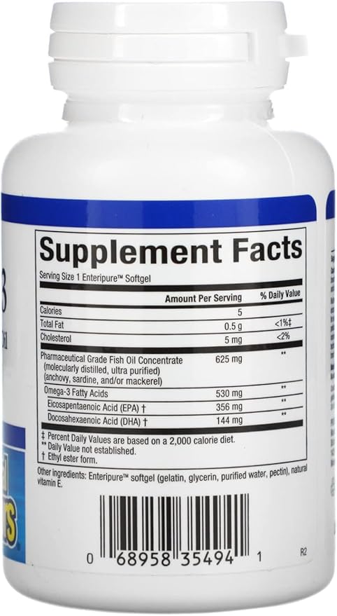Natural Factors - Rx Omega-3 Factors 350mg, DHA 140mg, Supports 60 Soft