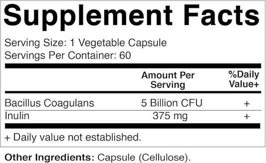 Vitamatic Bacillus Coagulans Shelf Stable Probiotic Supplement 60 Vegetable