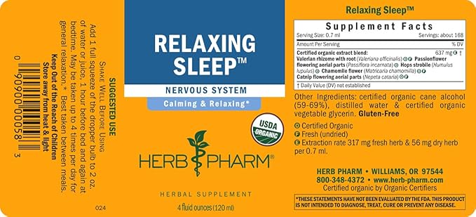 Herb Pharm Relaxing Sleep Herbal Formula 4 Ounce