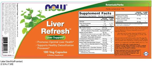 NOW Supplements, Liver Refresh™ with Milk 180 Veg