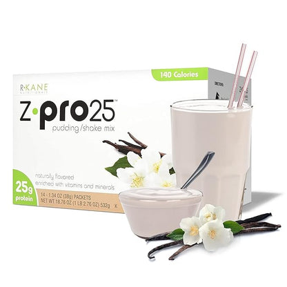 Z-Pro Vanilla Protein Drink Mix 25g Protein 14 Packets- ZPro25