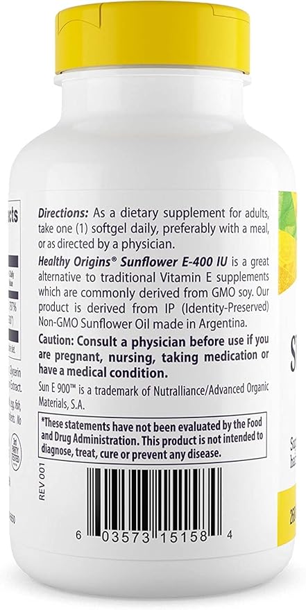Healthy Origins Vitamin E, 400 IU 900) - 120 Softgels