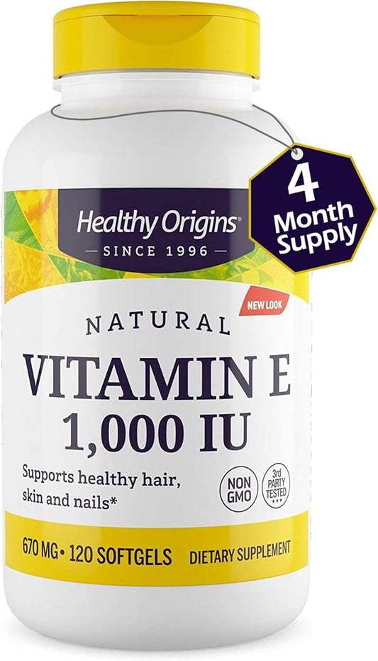 Healthy Origins Vitamin E, 1,000 IU 120 Softgels