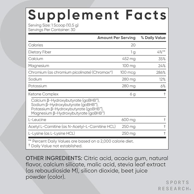 Sports Research Keto Plus Exogenous Ketones with goBHB - 30 Servings | Keto Electrolyte Powder for Hydration, Energy, Focus & Ketosis | Keto Certified, Vegan Friendly (Fruit Punch)