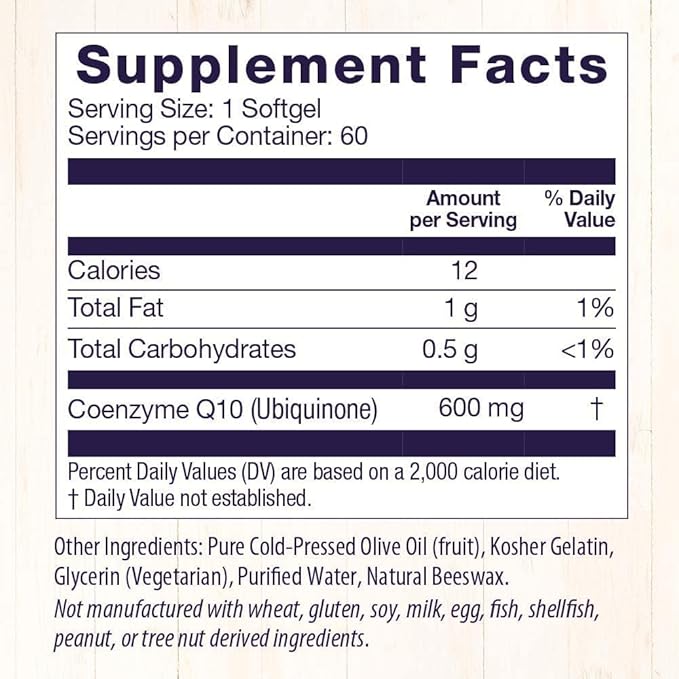 Healthy Origins CoQ10 (Kaneka Q10), 600 mg 60 Softgels