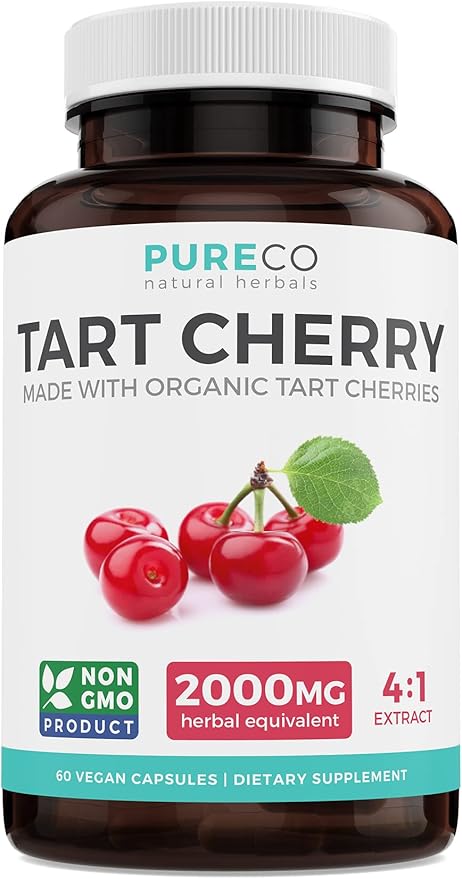 Organic Tart Cherry Capsules (Vegan & 4:1 Extract 2000mg of 60 Capsules 500mg