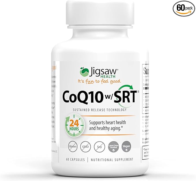 Jigsaw Health CoQ10-SRT | Heart Health Support | with Sustained Release Technology | 60 Servings